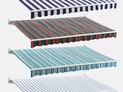 Awnings Striped Set 3D model