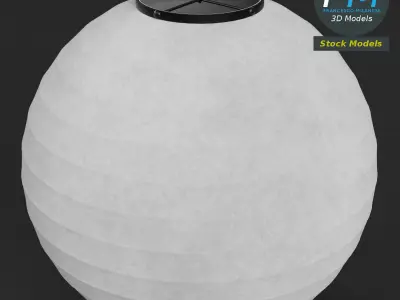 Japanese paper lantern 3 3D model