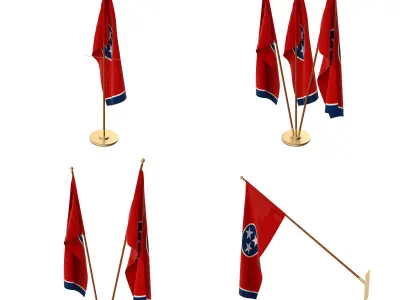 Tennessee Flag Pack 3D model