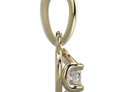 141027 P simple pendant with round gemstone Free 3D print model