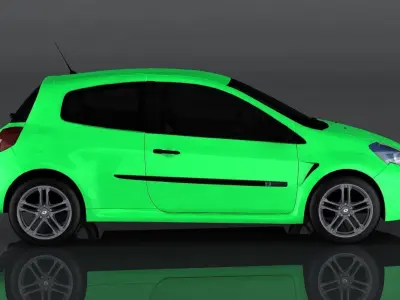 Renault Clio 2014 Low-poly 3D model