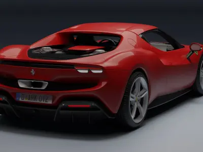 Ferrari 296 GTB Low-poly 3D model