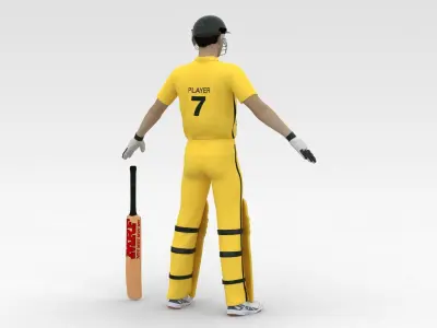 Cricket Batsman V4 3D model