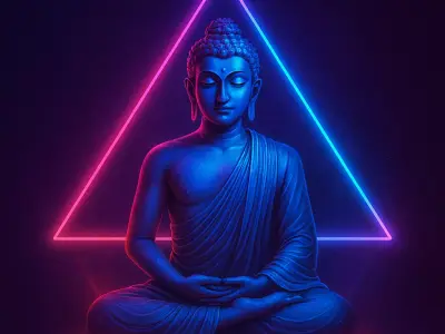 Cyberpunk Buddha  AI Generated 3D Digital Artwork 3D model