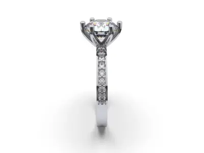 Diamond Round Fashion Ring 3D Model Ready to Print 3D print model