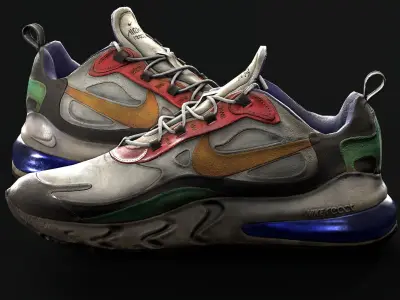 Nike Air Max 270 React LowPoly  Low-poly 3D model