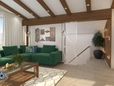 Family One-Floor House Visualization in 3Dmax by Nazar Decor 3D model