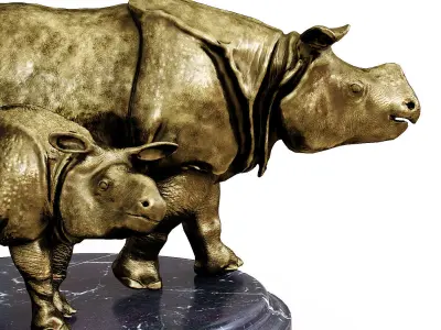 Rhino bronze 3D model