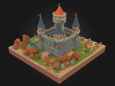 Medieval Fortress Model 3D model