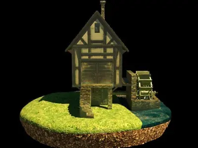 Water mill 3D model