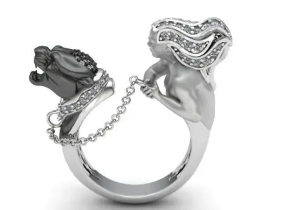 Panter Ring print model 3D print model