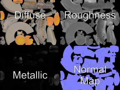 Dragon Orb Sculpture model pack Low-poly 3D model