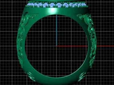 luxury oval halo man jewelry ring  3D print model