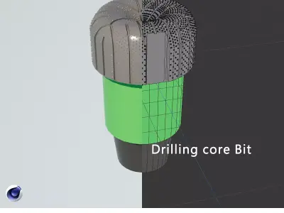 Drilling core Bit Low-poly 3D model