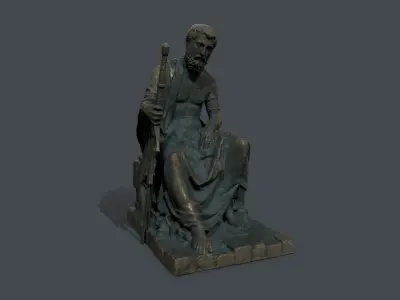 Man Statue 2 Low-poly 3D model