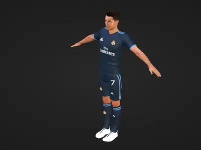 Cristiano Ronaldo - Real Madrid Low-poly 3D model