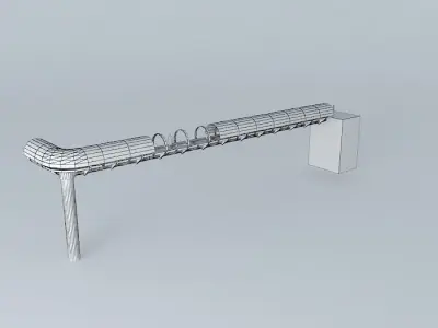 Up-way glass bench Free 3D model