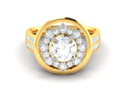 Solitaire Engagement Wedding Ring 3D print model 5