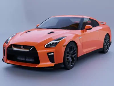 Nissan GTR 2017 Low-poly 3D model