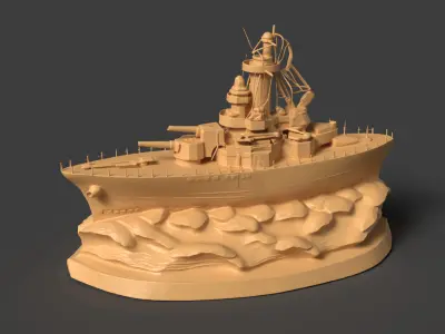 Wooden carving ship  3D model