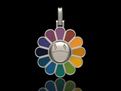 Flower rainbow pendant model 875 3D print model