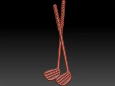 Golf Clubs Or Hockey Bat Pendant 3D print model