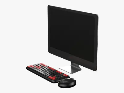 Wireless Pc Set Monitor Keyboard Mouse Gamer Version 3D model