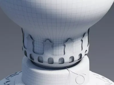 Indochina Vintage Oil Lamp 3D model