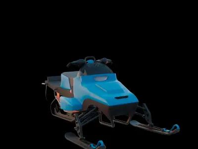 Realistic Snowmobile Clean and Snowy Textures 3D model