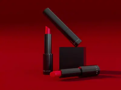 Lipstick with customised brand name Low-poly 3D model