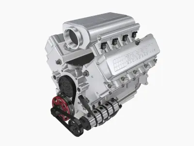 Ford SmallBlock Bennett Racing engine Low-poly 3D model