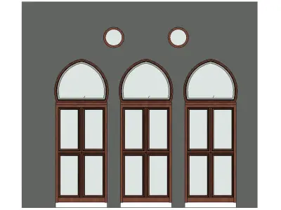 3 LEBANESE TRIPLE ARCHES Low-poly 3D model