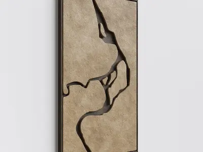 Abstract art relief panel 3D model