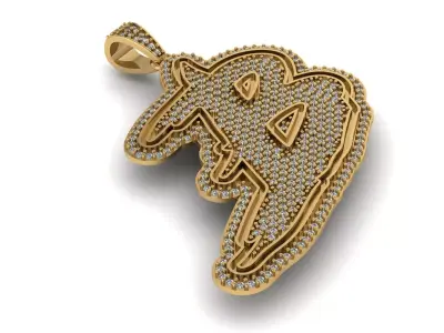 HIP HOP STYLISH ALPHABET B PENDANT 3D PRINTABLE MODEL 3D print model