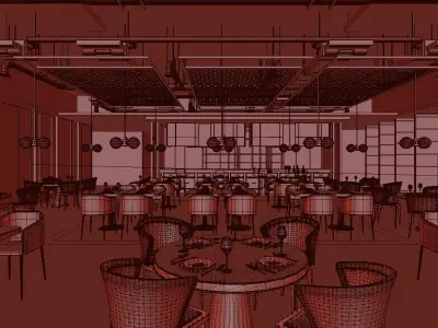 restaurant interior scenes 3D model