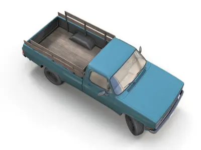 Farmer pickup truck Low-poly 3D model