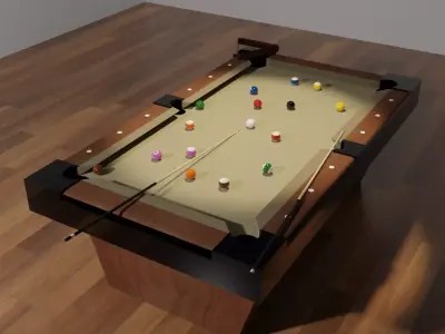 Pool Table including balls Free 3D model