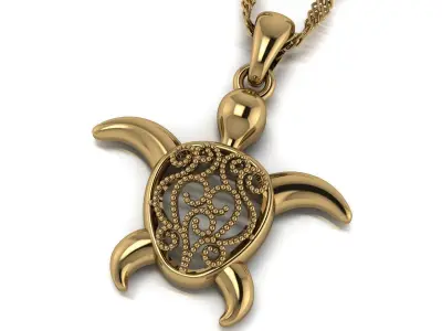 Turtle Pendant 3D print model