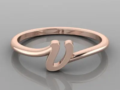 Alphabet Ring V 3D print model