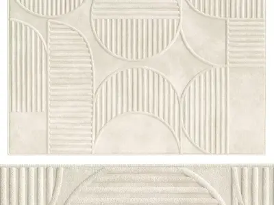 Lotus Leo Rug in Beige 3D model