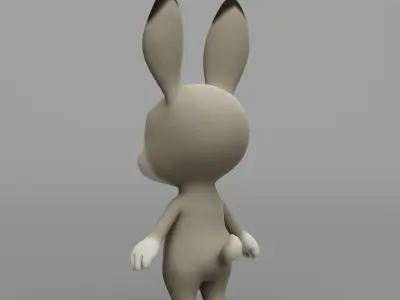 Rabbit cartoon character modeling textures  3D model