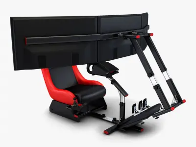 Racing Game Simulator Triple Display v 1 3D model