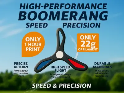 High-Performance 3D Printable Boomerang Set  3D print model