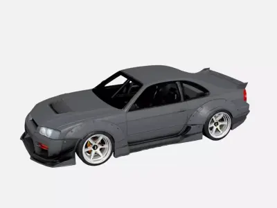 Widebody Urban Tuner Sports Car Aggressive Design 02 3D model