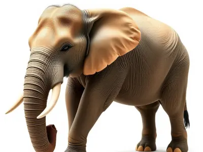 Asian Elephant High Detail Model Pack Low-poly 3D model