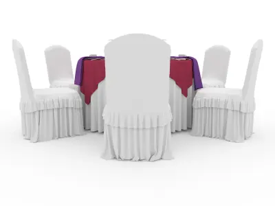 Banquet Table and Chair 33 3D model