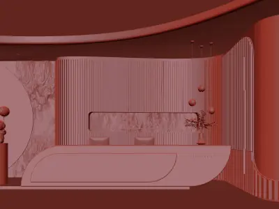 Modern reception lobby 3D model