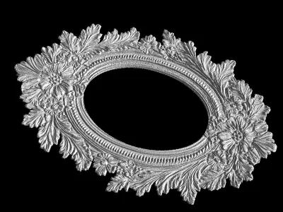 Classic 3D Floral Frame Sculpture 3D print model