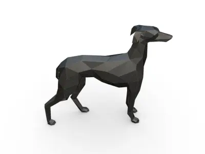 Italian Greyhound low poly 3D print model