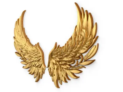 Wings Printable carved decor 04 3D print model